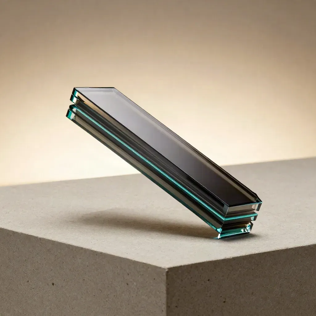 Frosted competitor watch pro display with mirrored panels on a limestone plinth.